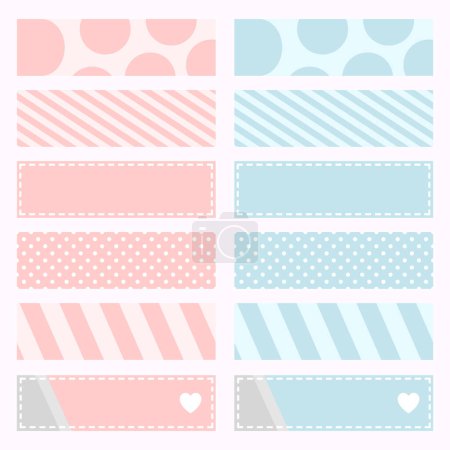 Illustration for Cute Note Papers, Template for Scrapbooking, Vector Illustration - Royalty Free Image
