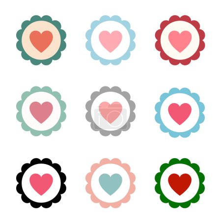 Ilustración de Iconos de corazones Vector Set ilustración - Imagen libre de derechos
