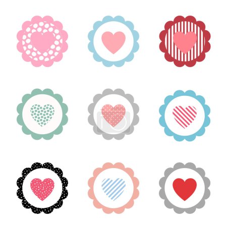 Illustration for Hearts Icons Vector Set illustration - Royalty Free Image
