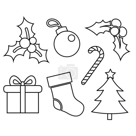 Ilustración de Colección Navidad e Invierno, ilustración vectorial - Imagen libre de derechos