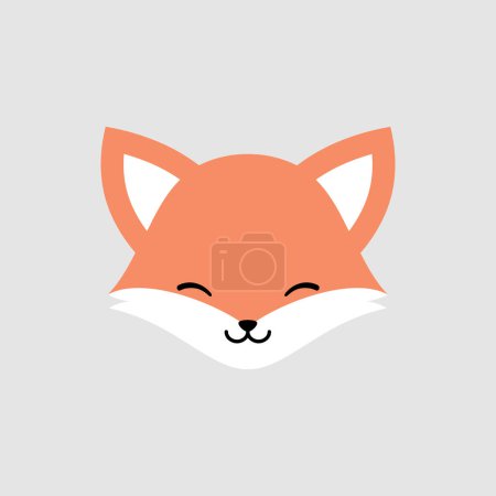 Téléchargez les illustrations : Icône vectorielle de visage de renard mignon - en licence libre de droit