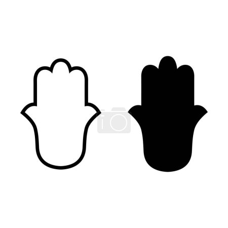 Téléchargez les illustrations : Hamsa Mains, Mains de Fatima Amulette Symboles de Protection Icône vectorielle - en licence libre de droit