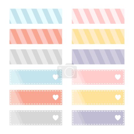 Illustration for Cute Note Papers, Template for Scrapbooking, Vector Illustration - Royalty Free Image