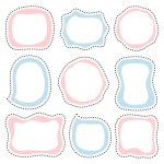Cute Note Papers, Template for Scrapbooking, Vector Illustration