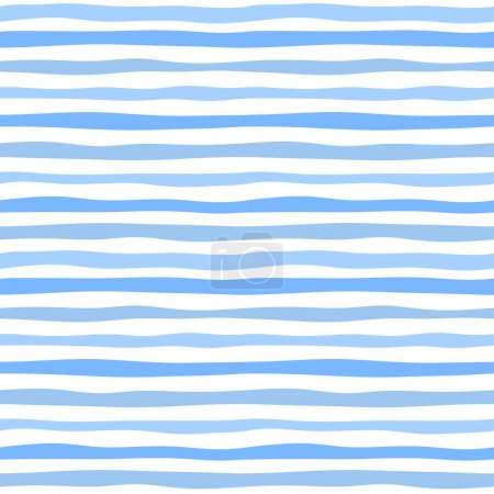 Ilustración de Fondo de patrón abstracto sin costuras de ondas azules, ilustración vectorial - Imagen libre de derechos