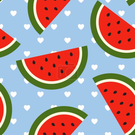 Illustration for Watermelon Seamless Pattern Colorful Vector - Royalty Free Image