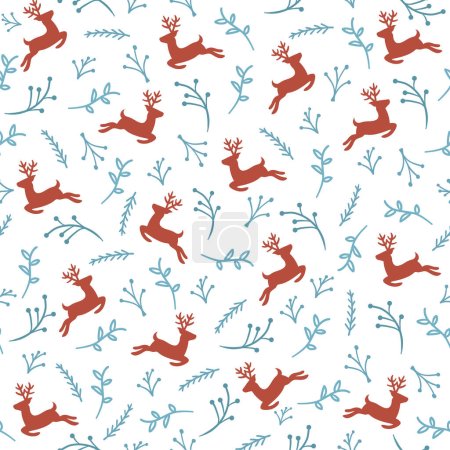 Illustration for Reindeer Seamless Vector Pattern - Royalty Free Image