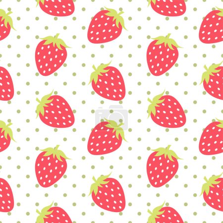 Illustration for Strawberries Seamless Vector Pattern - Royalty Free Image