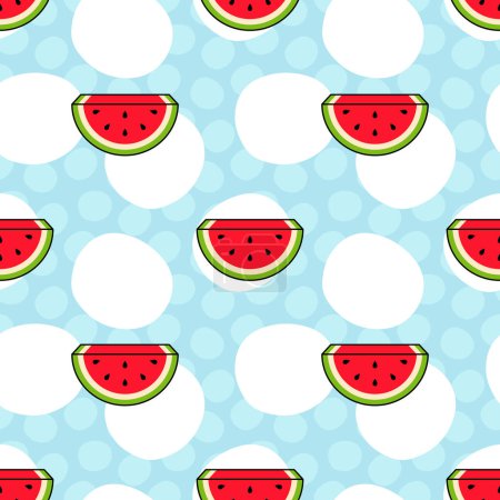 Illustration for Watermelon Seamless Pattern Vector - Royalty Free Image