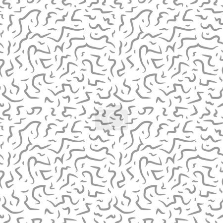 Illustration for Grey and White Seamless Lines Pattern. Abstract Freehand Background Design, Vector illustration - Royalty Free Image