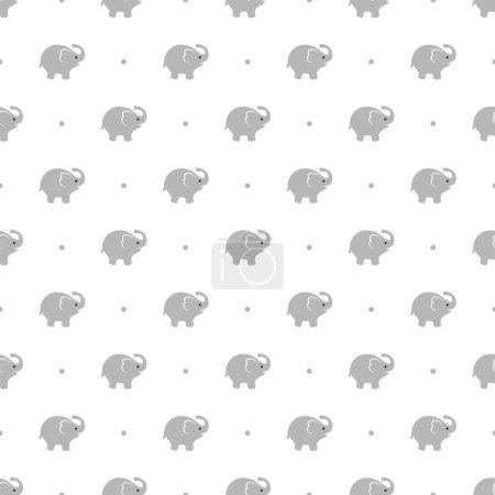 Illustration for Seamless Pattern with Elephants and Dots - Royalty Free Image