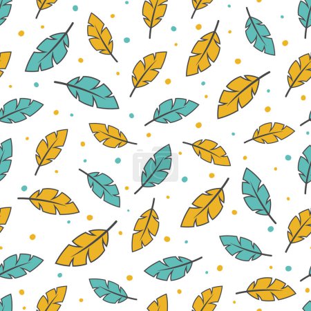 Illustration for Feather Seamless Pattern Background, Vector illustration - Royalty Free Image