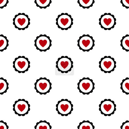 Illustration for Heart Seamless Pattern Vector Background - Royalty Free Image