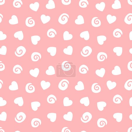 Illustration for Pattern background of hearts and swirls - Royalty Free Image