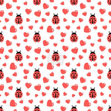 Photo for Ladybugs seamless pattern, cartoon vector illustration background - Royalty Free Image