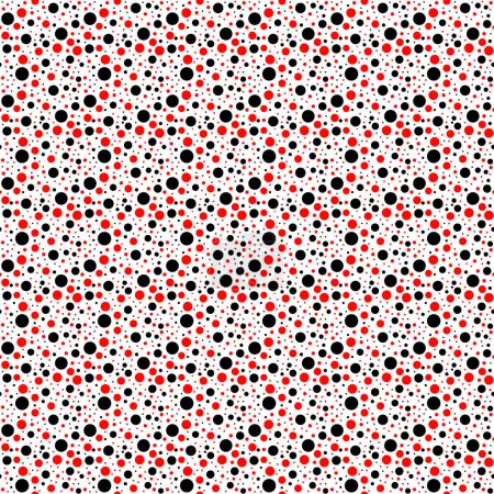 Illustration for Abstract seamless pattern with red and black circles, polka dot, dots, circles, polka dots. vector illustration - Royalty Free Image