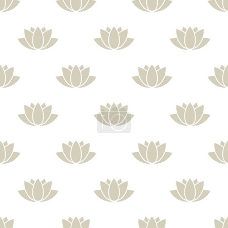 Illustration for Lotus Flowers Seamless Pattern - Royalty Free Image
