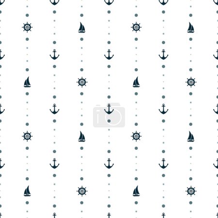 Ilustración de Vector de fondo marino marino inconsútil patrón - Imagen libre de derechos