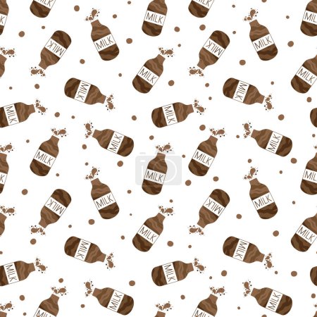 Illustration for Chocolate Milk Seamless Pattern - Royalty Free Image