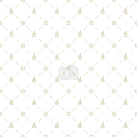 Illustration for Nautical Seamless Vector Pattern - Royalty Free Image
