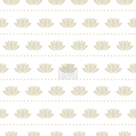 Illustration for Lotus Flowers Seamless Pattern - Royalty Free Image