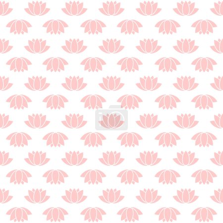 Ilustración de Flores de loto rosa patrón sin costura - Imagen libre de derechos