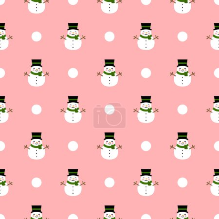 Illustration for Snowman Seamless Pattern Background, Christmas Vector illustration - Royalty Free Image
