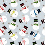Snowman Seamless Pattern Background, Christmas Vector illustration