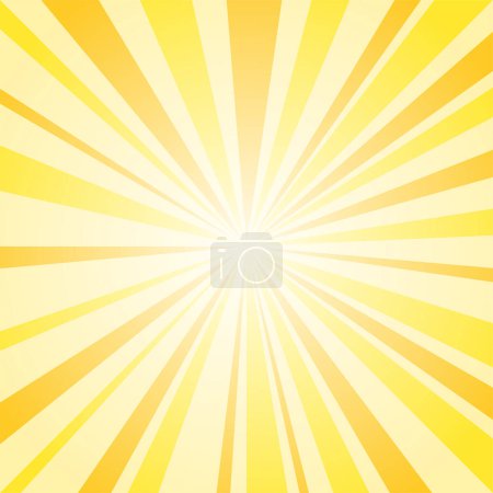 Illustration for Sunburst Background, Yellow Sunrise Vector Illustration - Royalty Free Image