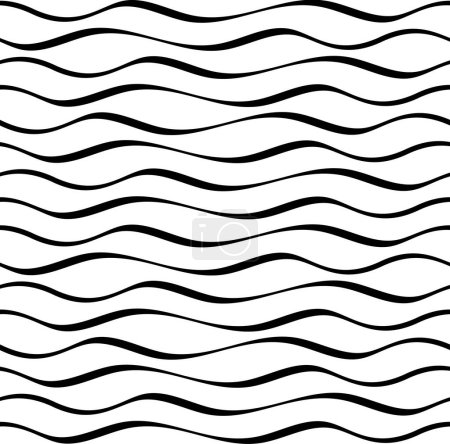 Ilustración de Patrón de ondas abstractas inconsútiles blancas y negras - Imagen libre de derechos