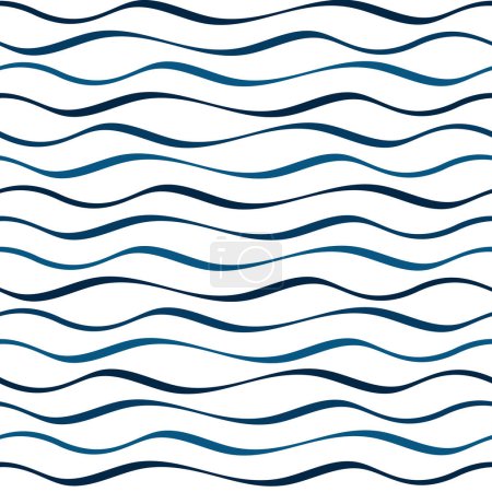Illustration for Seamless Abstract Blue Waves Pattern - Royalty Free Image