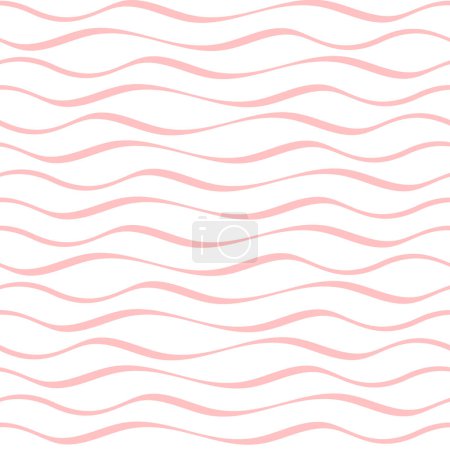 Illustration for Seamless Abstract Pink Waves Pattern - Royalty Free Image
