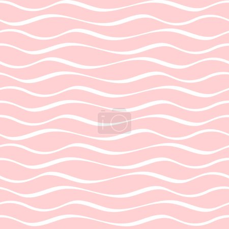 Ilustración de Patrón de ondas blancas abstractas sin costura - Imagen libre de derechos
