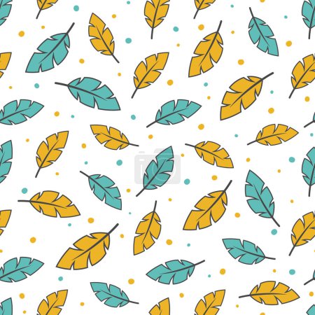 Illustration for Feather Seamless Pattern Background, Vector illustration - Royalty Free Image