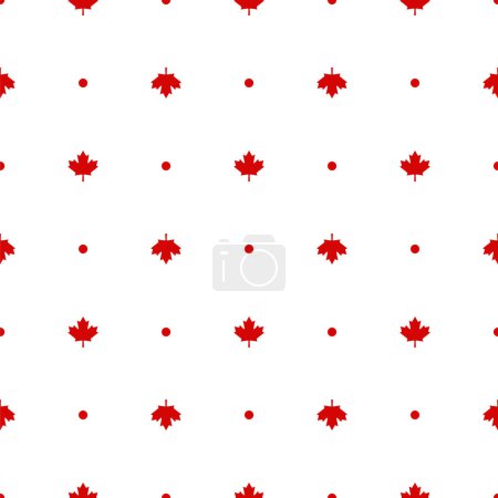 Téléchargez les illustrations : Canada Feuille d'érable Modèle sans couture Arrière-plan, illustration vectorielle - en licence libre de droit