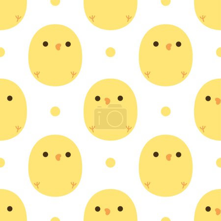 Illustration for Chick pattern seamless background, animal cartoon illustration - Royalty Free Image