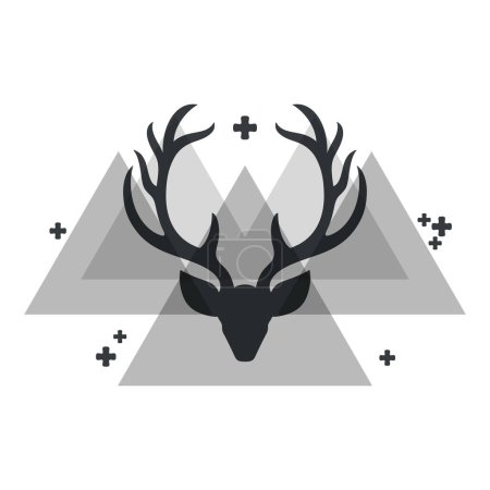 Illustration for Reindeer Silhouette on White Background, vector illustration - Royalty Free Image