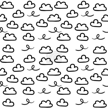Téléchargez les illustrations : Illustration vectorielle de motif sans couture nuage - en licence libre de droit