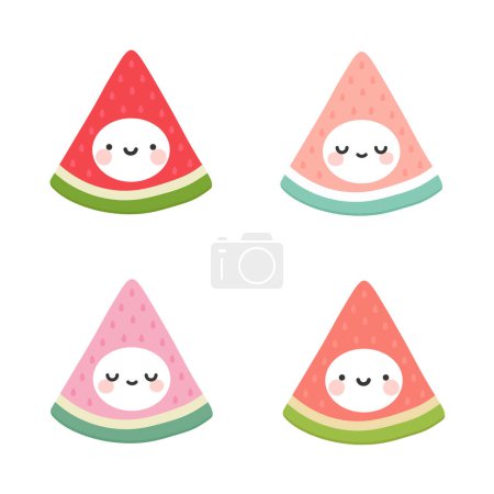 Illustration for Cute watermelon fruit vector illustration icons - Royalty Free Image