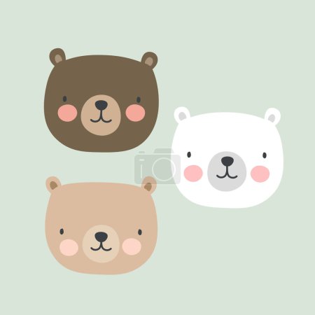 Téléchargez les illustrations : Icône vectorielle visage ours mignon - en licence libre de droit