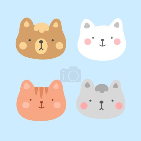 Téléchargez les illustrations : Tête de chat icône, illustration vectorielle chaton - en licence libre de droit