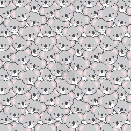 Téléchargez les illustrations : Mignon motif koala sans couture, illustration vectorielle - en licence libre de droit