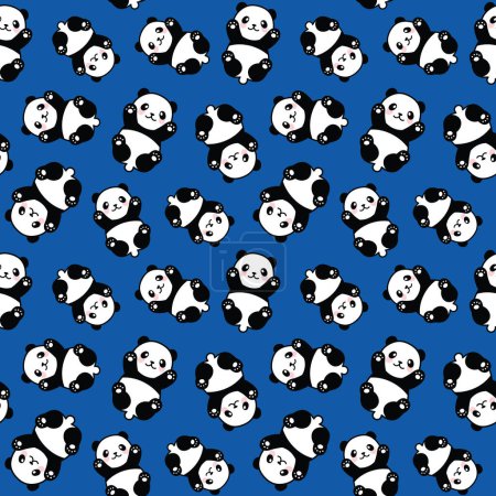 Illustration for Cute Panda Seamless Pattern, Vector illustration - Royalty Free Image