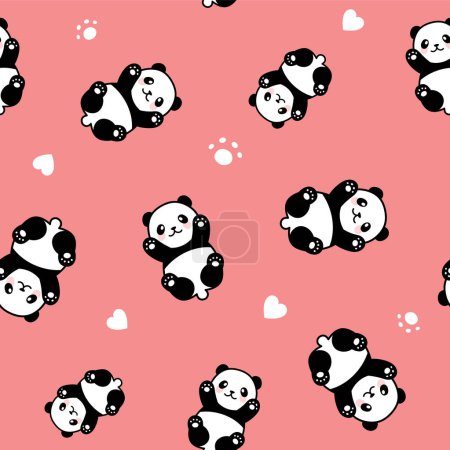 Niedliche Panda nahtlose Muster, Vektor-Illustration