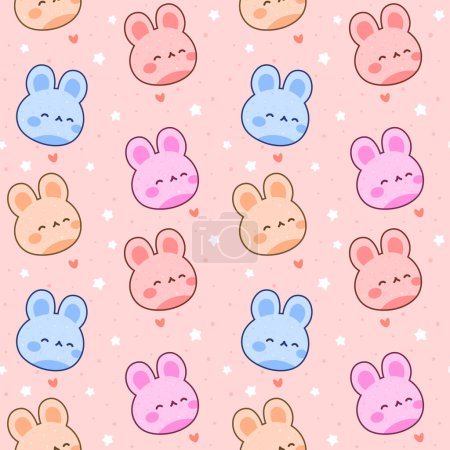 Illustration for Cute bunny seamless pattern, easter vector illustration - Royalty Free Image