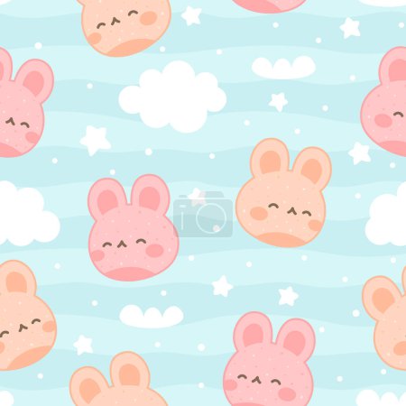 Cute bunny seamless pattern, easter vector illustration