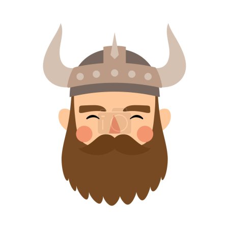 Illustration for Viking logo, childish scandinavian vector background - Royalty Free Image