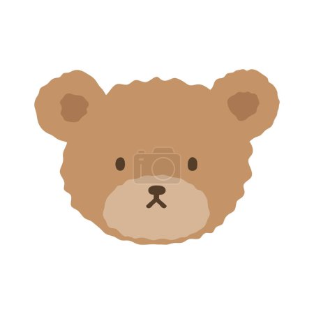 Ilustración de Lindo oso marrón cara ilustración vector fondo blanco - Imagen libre de derechos