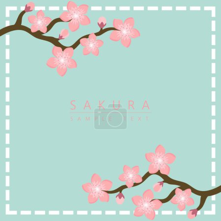 Téléchargez les illustrations : Sakura Cherry Blossom Pattern fond japonais, illustration vectorielle, design pour invitation, tissu, emballage, carte postale, cartes de vœux - en licence libre de droit