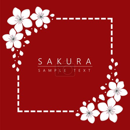Illustration for Sakura Cherry Blossom Japanese Theme Background, vector illustration, design for invitation, fabric, packaging, postcard, greeting cards - Royalty Free Image